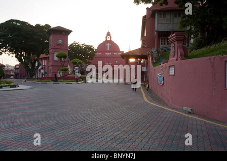 Vue de la Dutch Square et Christ Church à la Dutch Square à Melaka, Malaisie. Banque D'Images