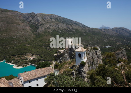 Avis de Castell d'Alcozaiba, du château principal de San Jose. Banque D'Images