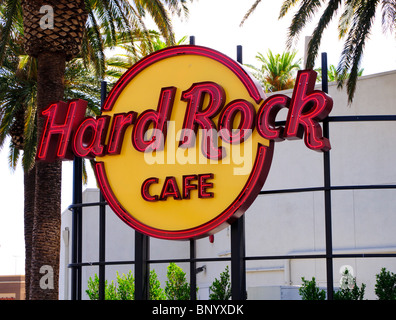 Las Vegas USA - Hard Rock Café signe. Banque D'Images