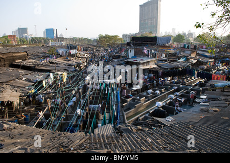 Dhobi ghats à Saat Rasta près de Mahalaxmi Gare Banque D'Images