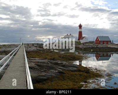 Tranoy Fyr, un phare sur Hamaroy, Norvège Banque D'Images