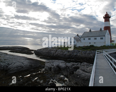 Tranoy Fyr, un phare sur Hamaroy, Norvège Banque D'Images