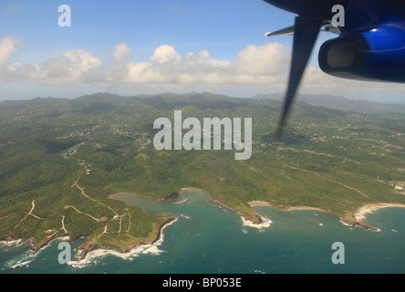 Vue aérienne de la grenade dans la mer des Caraïbes Banque D'Images