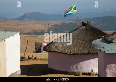 Zulu Homestead près d'Isandlwana, Afrique du Sud Banque D'Images