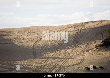 Bien que les voies de véhicules tout terrain dans les dunes d'Umpqua l'Oregon Dunes National Recreation Area près de Coos Bay Oregon Banque D'Images