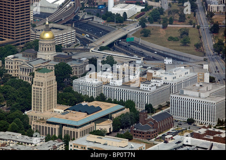 Vue aérienne au-dessus de la Georgia State Capitol building Atlanta Géorgie Banque D'Images