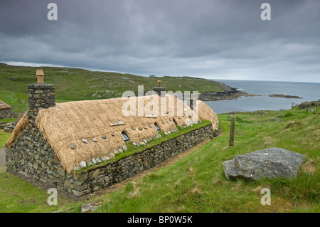 Chaumières à l'Carloway Blackhouse Village Isle Of Lewis, Hébrides extérieures, en Écosse. 6243 SCO Banque D'Images