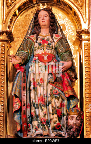 L'Espagne, Saint James Way : Mère Marie dans une chapelle de la Cathédrale de Santo Domingo de la Calzada Banque D'Images