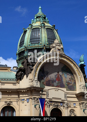République tchèque, Prague, la Maison Municipale Banque D'Images