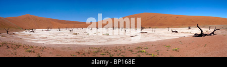 Vue panoramique sur le Dead Vlei à Sossusvlei Namibie Namib Naukluft Park Banque D'Images