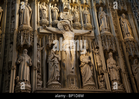 La figure du Christ dans l'abbaye de St Alban, Hertfordshire, Angleterre Banque D'Images