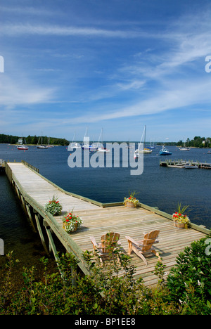 Quai de débarquement dans une baie abritée, à Annapolis Royal en Nouvelle-Écosse, Canada Banque D'Images