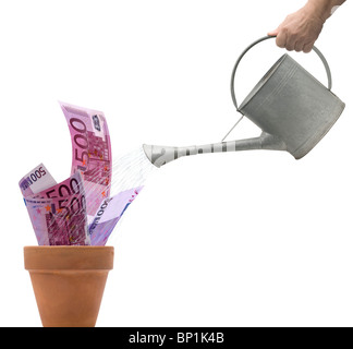 Hand watering 500 projets euro Banque D'Images