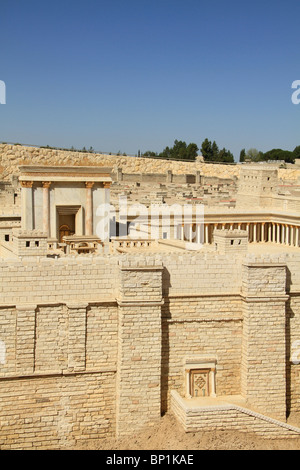 Israël, Jérusalem, le modèle de Jérusalem à l'époque du Second Temple au Musée d'Israël Banque D'Images