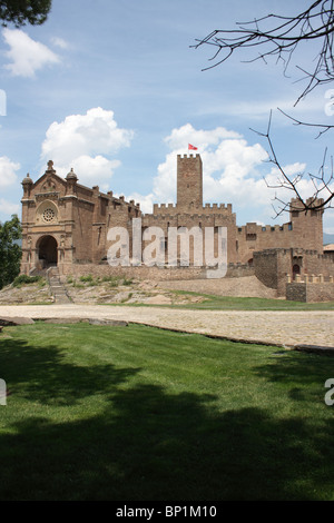 Château perché, Castillo de Javier / Xabier, près de Fitero, en Navarre, Espagne Banque D'Images