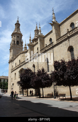 Logrono Cathédrale l'Eglise de Santa Maria Redonda, La Rioja, Espagne sur le Camino de Santiago, Santiago Way Banque D'Images