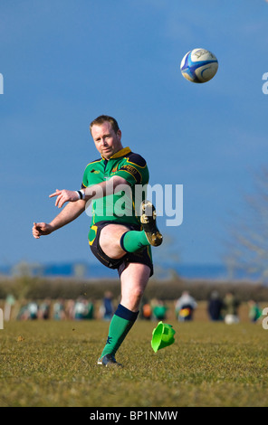 Samedi, 13 mars 2010. Hill Lane, Longbury NDRFC - Gillingham versus Minety RFC. Banque D'Images