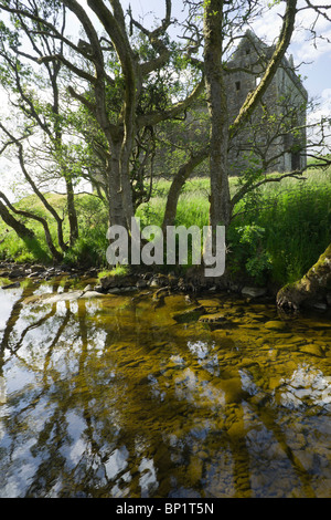 Château de l'Hermitage Hermitage avec de l'eau au-delà Banque D'Images