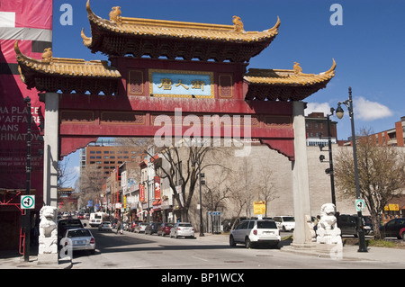 Porte d'entrée de Chinatown, Montréal, Québec, Canada Banque D'Images