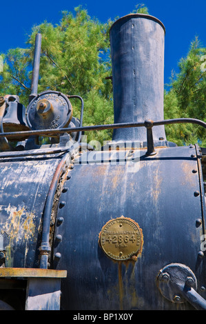 Moteur à vapeur au Musée de borax, Furnace Creek Ranch, Death Valley National Park. Californie Banque D'Images