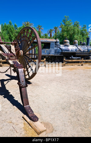 Moteur à vapeur au Musée de borax, Furnace Creek Ranch, Death Valley National Park. Californie Banque D'Images