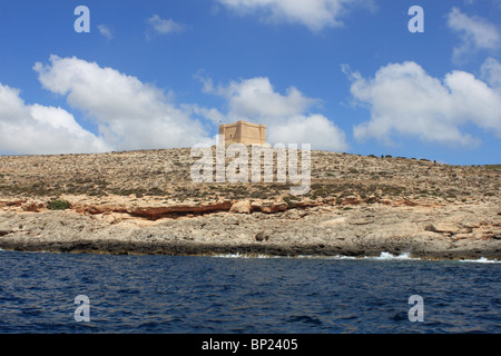 St Mary's Tower, une fortification construite par les Chevaliers de St John en 1618, Comino, l'île de Malte, Malte, Méditerranée, Europe Banque D'Images