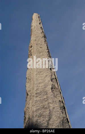 Obélisque de granit gris, dédié aux fondateurs de Montréal, Place d'Youville, Vieux-Montréal, Québec, Canada Banque D'Images