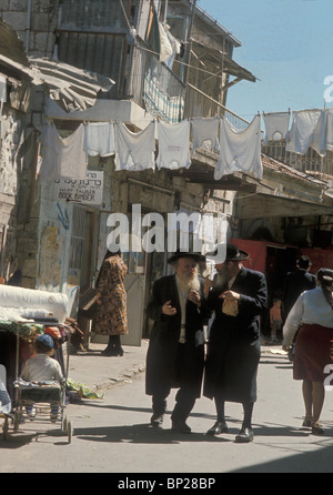 En 2028. Jérusalem, l'ULTRA ORTHODOXE MEA SHEARIM' TRIMESTRE ' Banque D'Images
