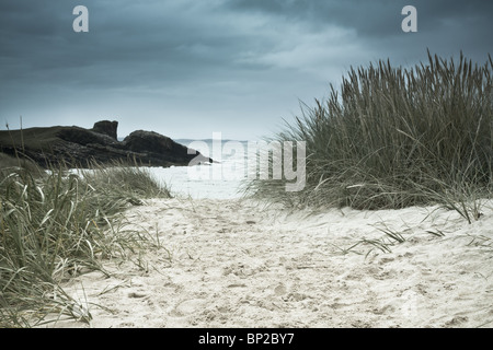 Clachtoll Beach région Assynt de Sutherland, dans le nord-ouest des Highlands écossais. Banque D'Images