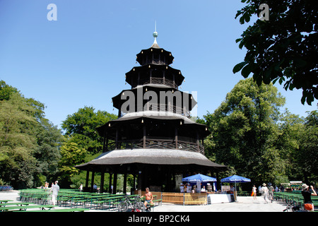 La pagode chinoise, jardin anglais, Munich Allemagne Banque D'Images