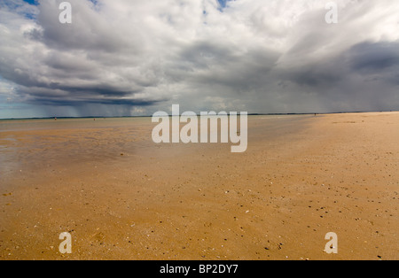 Dornoch Sands sur la rive de l'Dornoch Firth une courte distance à pied du centre ville de Dornoch dans les Highlands écossais. Banque D'Images