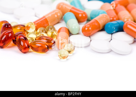 Médicament comprimés close up shot pour le fond Banque D'Images