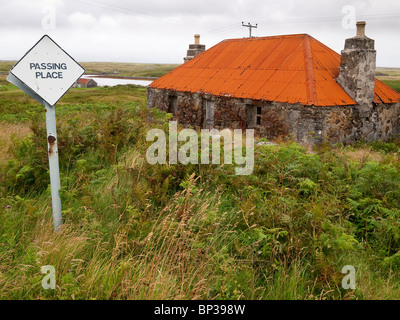 Vieille maison délabrée, North Uist, Scotland Banque D'Images