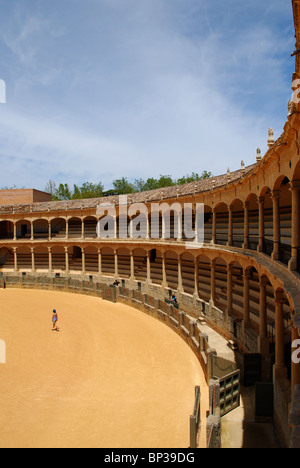 La plus grandes arènes construites en 1785, Ronda, Province de Malaga, Andalousie, Espagne, Europe de l'Ouest. Banque D'Images