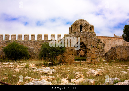 Vestiges de pierre de l'époque byzantine à l'intérieur de l'Église le château d'Alanya, Alanya, Turquie. Banque D'Images