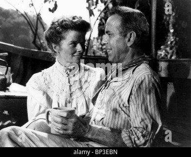 KATHARINE HEPBURN, Humphrey Bogart, l'AFRICAN QUEEN, 1951 Banque D'Images