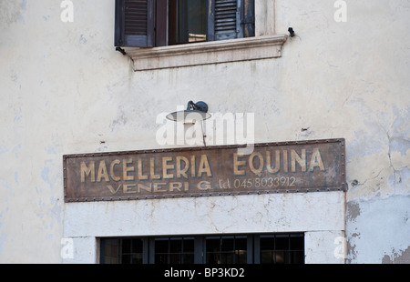 Les bouchers de viande de cheval à Vérone Italie Banque D'Images