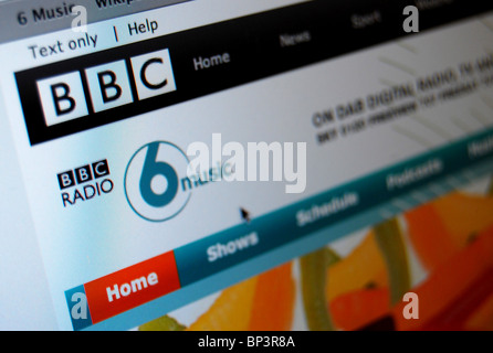 Une photo illustration de la BBC 6 Music Site Web ou page d'accueil Banque D'Images