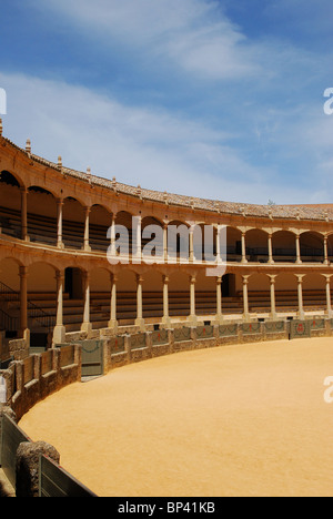 La plus grandes arènes construites en 1785, Ronda, Province de Malaga, Andalousie, Espagne, Europe de l'Ouest. Banque D'Images