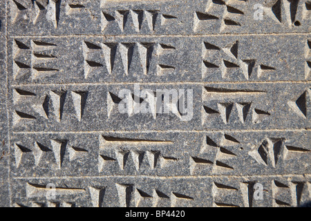 Inscription sur l'Urartian Ruines de Cavustepe près de Van Turquie Banque D'Images