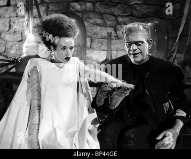 ELSA LANCHESTER, Boris Karloff, fiancée de Frankenstein, 1935 Banque D'Images