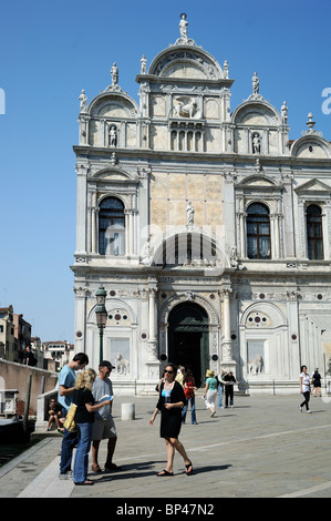 Venise, Italie, façade Scuola Grande di San Marco aujourd'hui utilisé comme hôpital, éditorial seulement. Banque D'Images