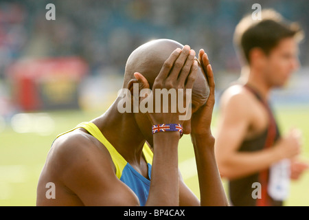 Mo Farrah au Grand Prix d'athlétisme d'Aviva Londres Banque D'Images