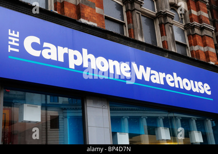 The Carphone Warehouse signe, Londres, Angleterre, Royaume-Uni Banque D'Images