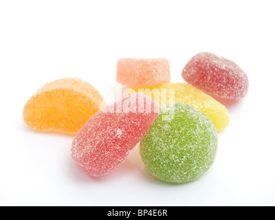 Bonbons jelly sur un fond blanc. Banque D'Images