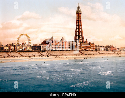Tower de North Pier, Blackpool, Angleterre, RU, 1900 Banque D'Images