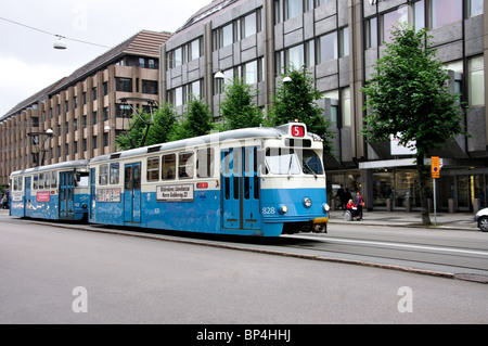 Tramway sur l'Ostra, Inom Vallgraven Hamngatan, Göteborg, västergötland & Bohuslän Province, le Royaume de Suède Banque D'Images