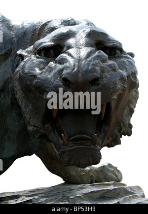 Ancienne statue de lionne féroce sauvage en Inde Banque D'Images