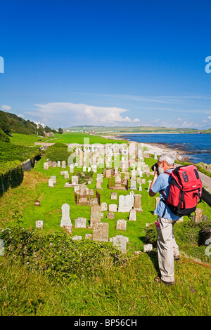 La chapelle de saint Colomba et Keil Cimetière, Kintyre Banque D'Images