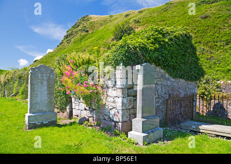 La chapelle de saint Colomba en cimetière Keil, Kintyre Banque D'Images